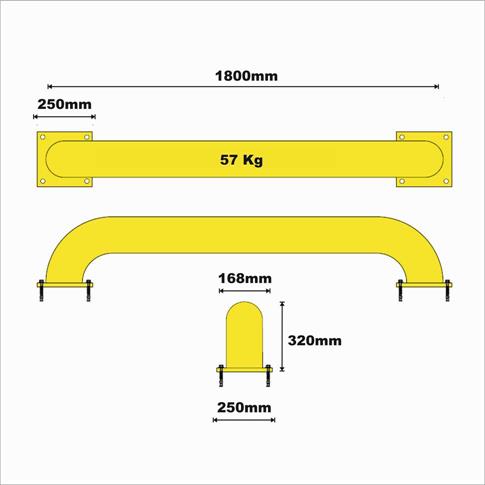 168mm HGV Wheel Guide - Straight product gallery image