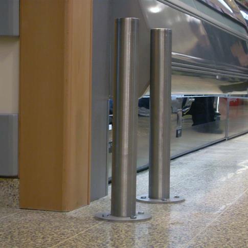 Round Stainless Steel Bollard - Base Plate product gallery image